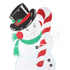 Фигура Снеговик в шляпе 175*90 см, цвет белый