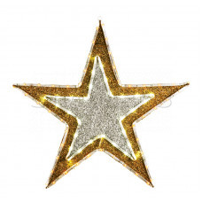 Фигура "Звезда" бархатная, с постоянным свечением, размеры 61 см (81 светодиод желтого+белого цвета), SL514-011