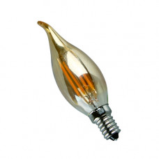 E14-5W-4000K Лампа LED (Свеча на ветру золото Филомент)